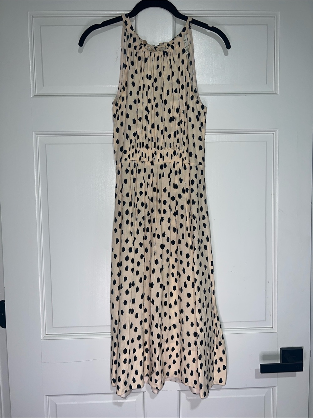 kate spade Cream and Black Polka Dot Halter Midi Dress